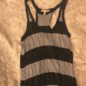 Joie xs striped racerback tank, dark & light gray